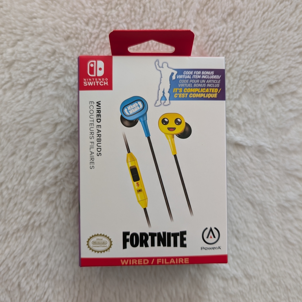 Brand New Fortnite Peely PowerA Wired Buds Nintendo Switch Sealed CODE Included